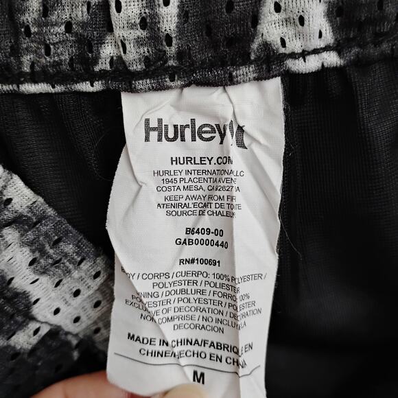 Hurley Running Shorts Size Medium Black and Gray Laser Perforated Fully Lined - Picture 8 of 9